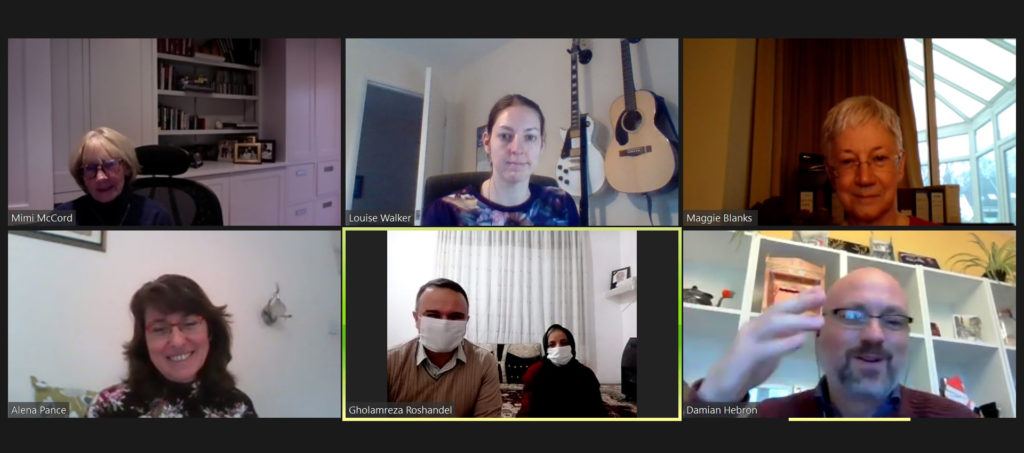 A screengrab from our meeting with Reza and M